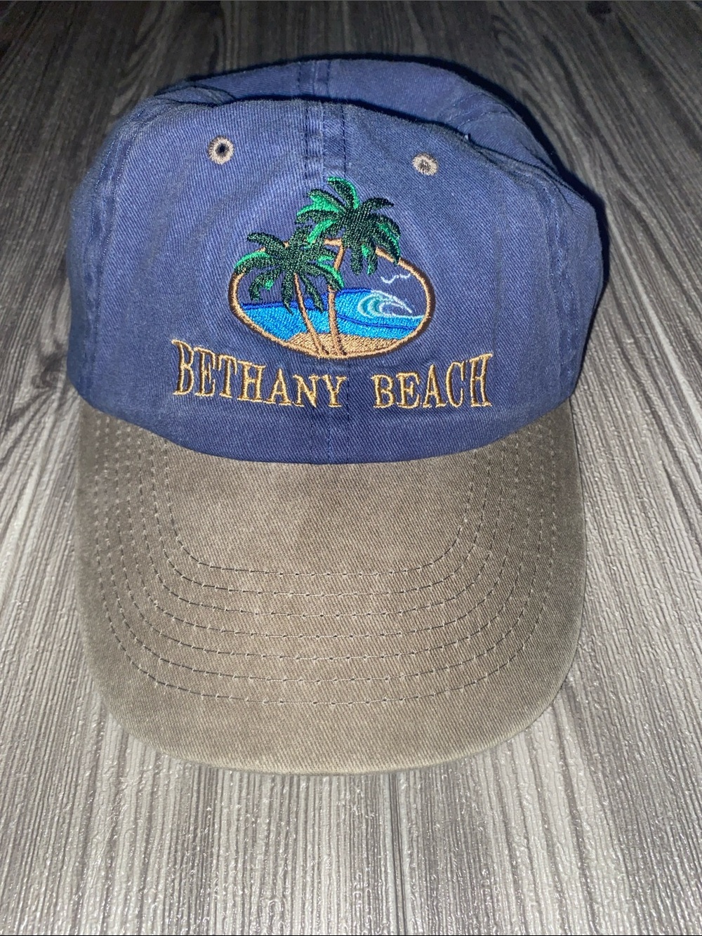 Bethany Beach Embroidered Palm Tree Cap - Navy & Brown